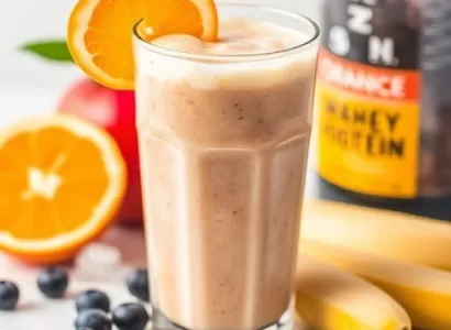 Smoothie de fruit avec protéine de lactosérum