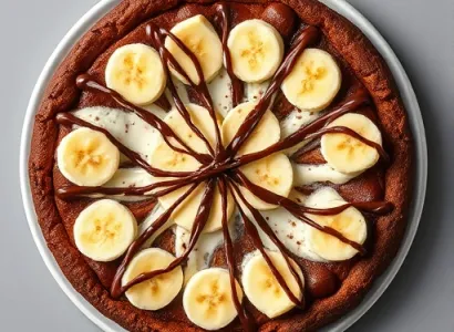 Brownie pizza aux bananes et au beurre de cajac