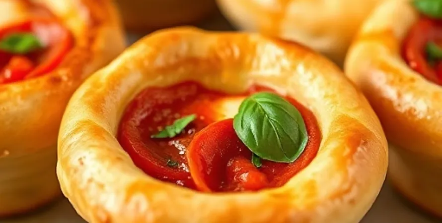 Popovers de pizza au pepperoni