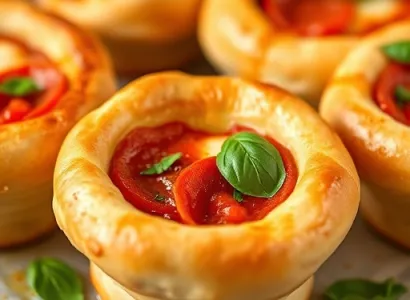 Popovers de pizza au pepperoni