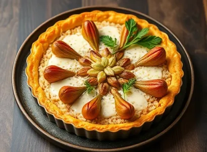 Tarte aux poireaux et épinards avec croûte de riz
