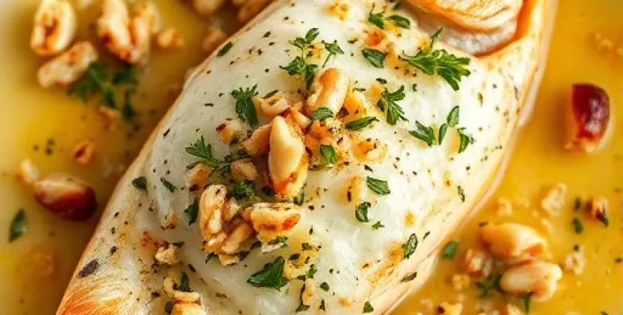 Poisson au fromage et aux noix