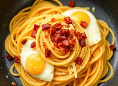 Spaghetti aux oeufs et fromage