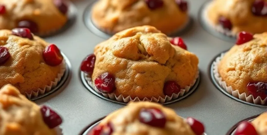 Muffins aux pommes et canneberges