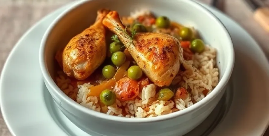 Ragout de poulet et épinards
