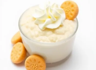 Pouding au riz au chocolat blanc et amaretti