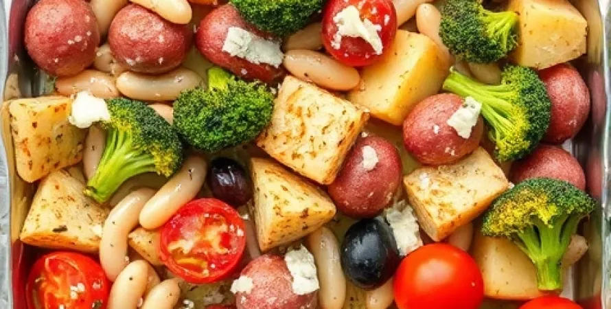 Légumes au four avec haricots blancs