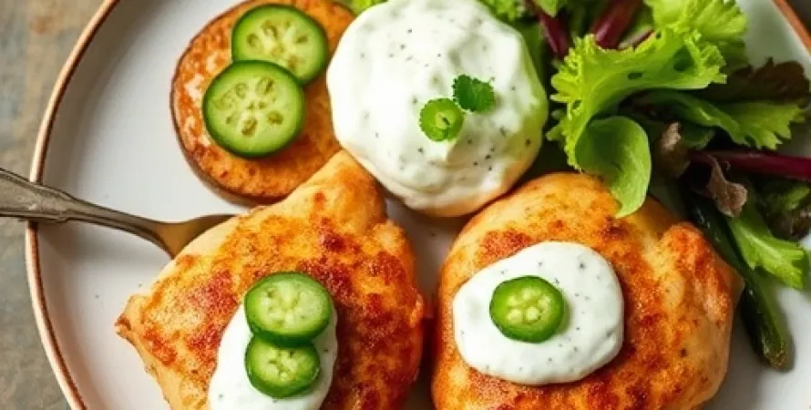 Pattes de poulet épicées au cucumber raita