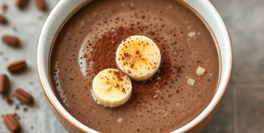 Porridge de banane et chocolat