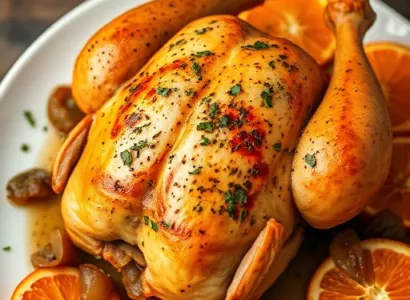 Poulet rôti aux oranges