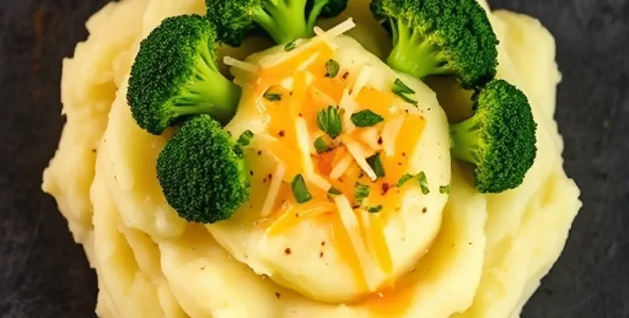 Pommes de terre écrasées au brocoli et fromage