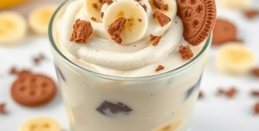 Pouding de banane aux cookies