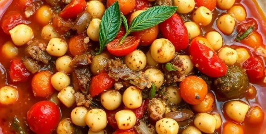 Ragout de pois chiches aux tomates cerises