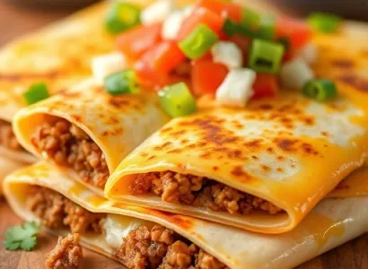 Quesadillas au fromage et à la viande