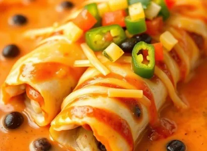 Enchiladas au fromage et haricots noirs