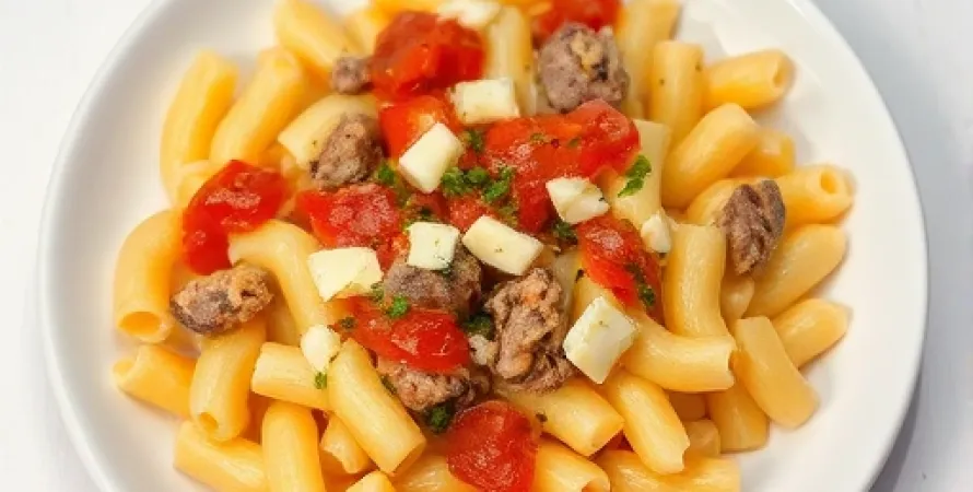 Macaroni au fromage et salsa