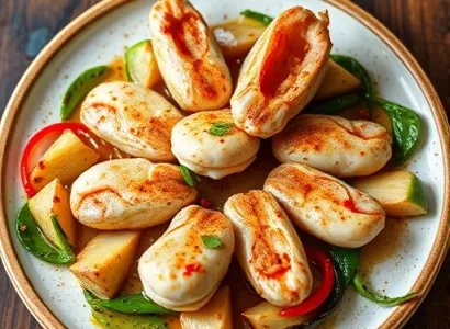 Lotte de mer de Chine à la menthe et au gingembre