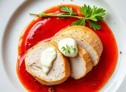 Poitrine de poulet à la sauce crémeuse de poivron rouge