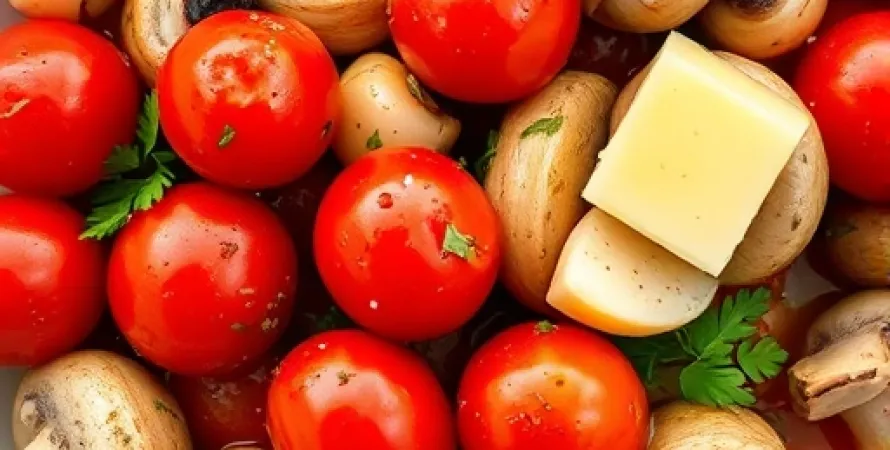 Sauté de tomates cerises et champignons