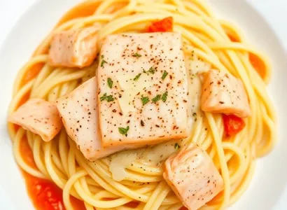Saumon crémeux aux tagliatelles