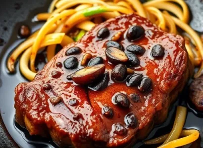 Steak au sauce de haricots noirs