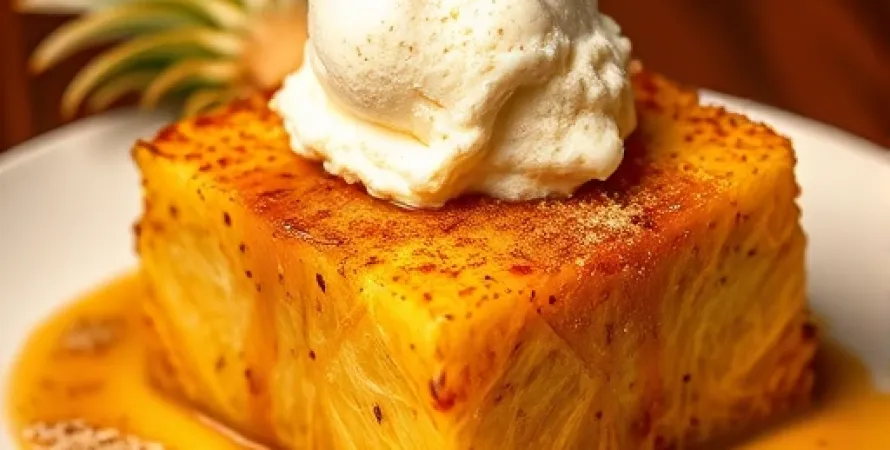 Ananas au rhum sur glace