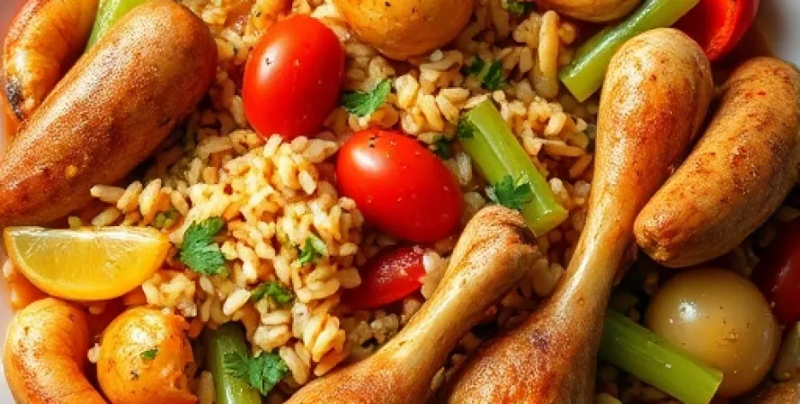 Jambalaya aux poivrons et celery