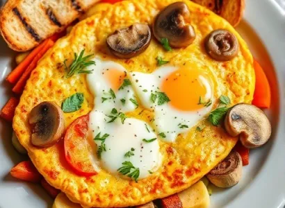Omelette aux légumes et fromage