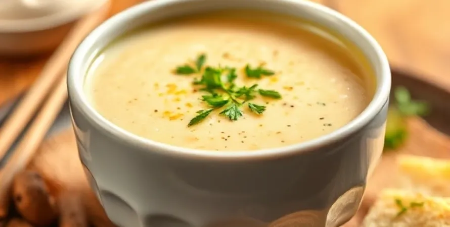 Potage au gruyère et aux poireaux