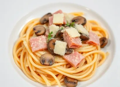 Linguini au jambon
