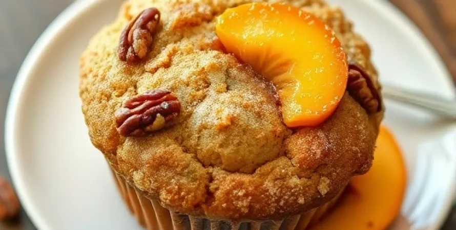 Muffins aux peches et praline