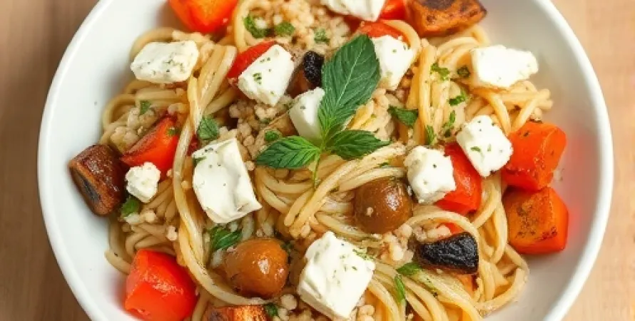 Pâtes orzo aux légumes rôti