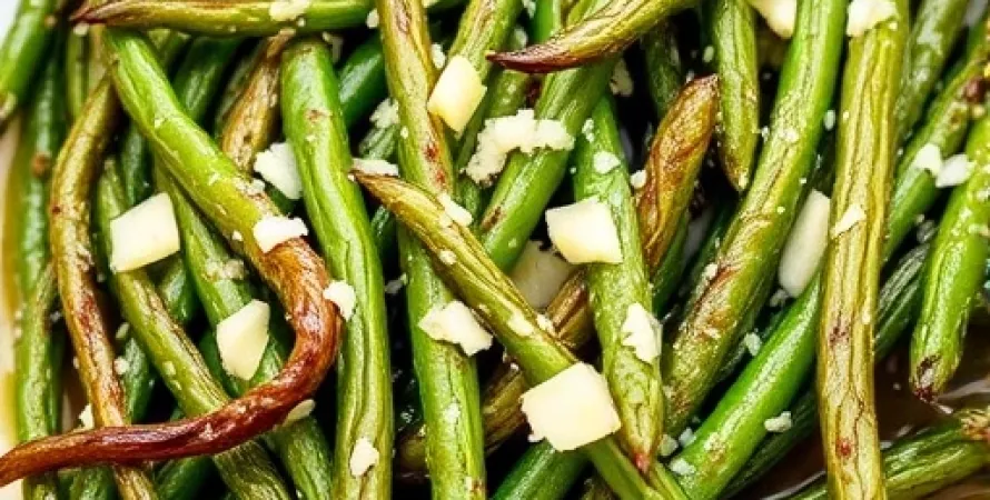 Haricots verts rôti au parmesan
