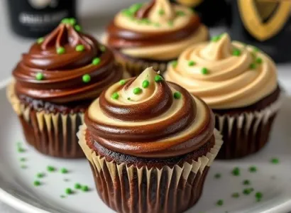 Cupcakes au Guinness avec glaage Baileys