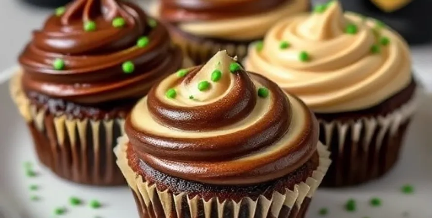 Cupcakes au Guinness avec glaage Baileys