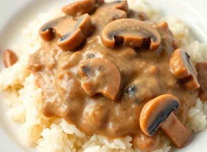Riz crémeux aux champignons