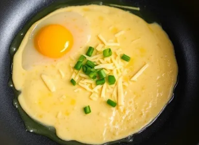 Omelette crémeuse aux fromages