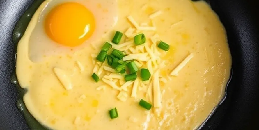 Omelette crémeuse aux fromages