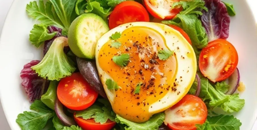Salade de légumes avec sauce assise