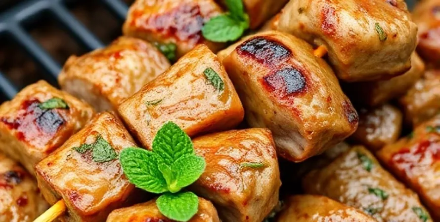 Brochettes d'agneau à la menthe