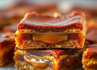 Barres au caramel et chocolat