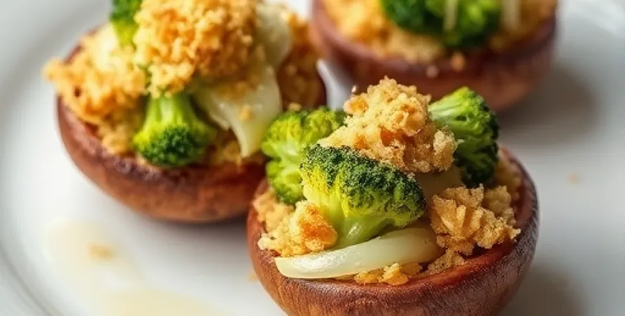 Champignons porcini farcis au brocoli