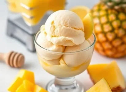 Glace maison mangue ananas