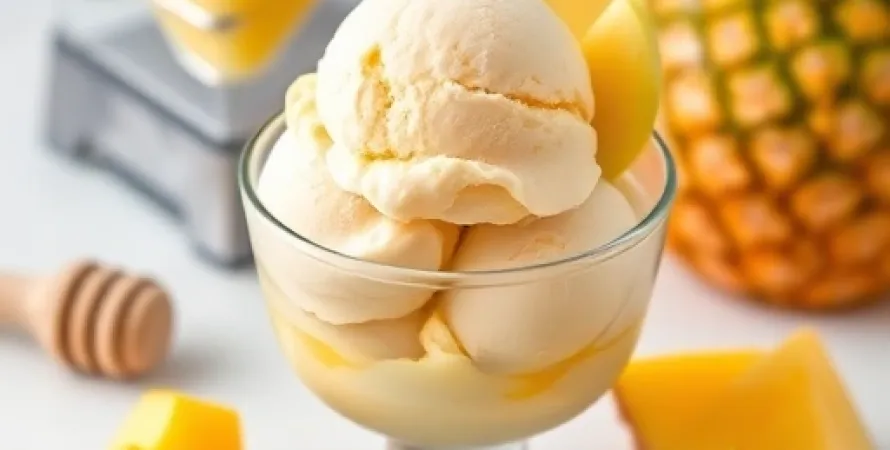 Glace maison mangue ananas