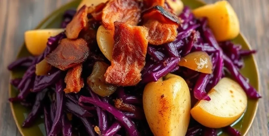 Chou rouge braisé au bacon