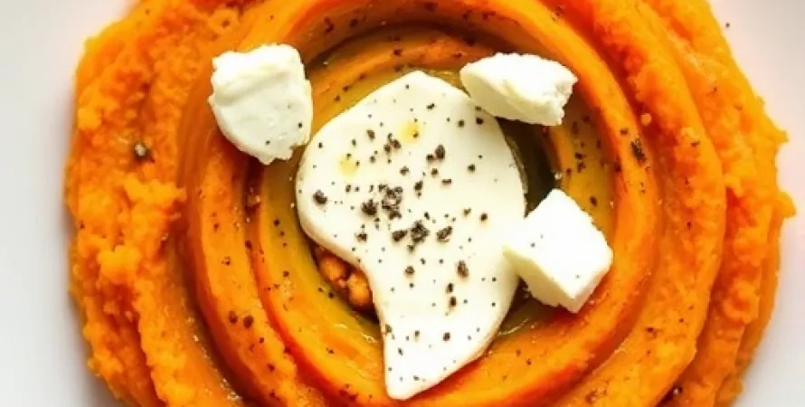 Purée de patates douces au fromage de chèvre