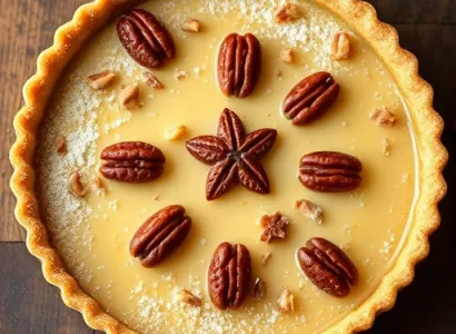 Tarte au lait fermenté et noix de pecan