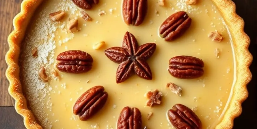 Tarte au lait fermenté et noix de pecan