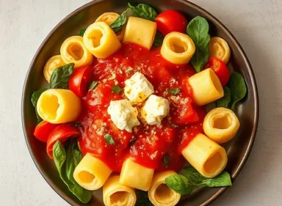 Rouleaux de pâtes au spinat