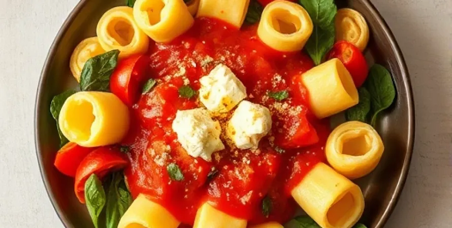 Rouleaux de pâtes au spinat